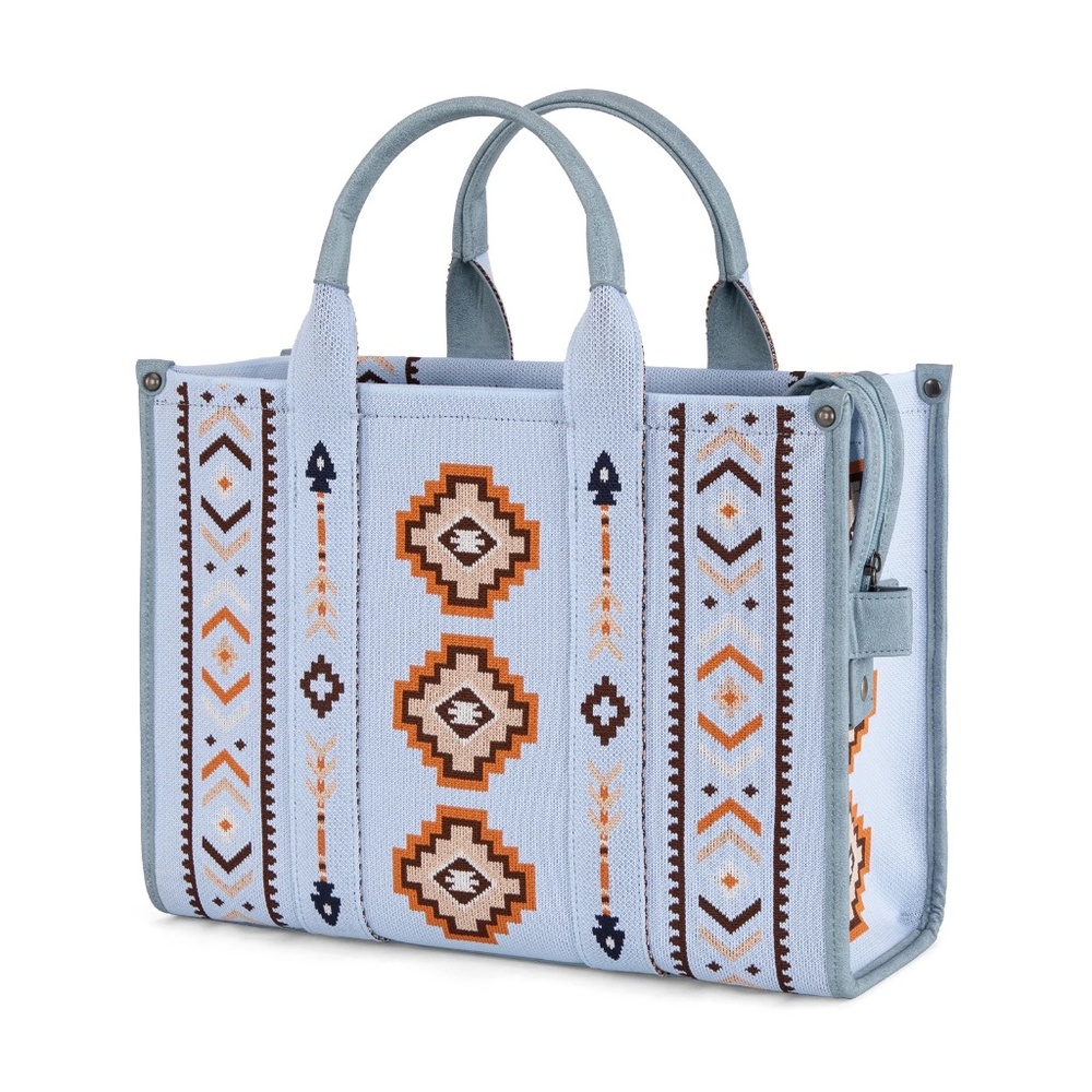 Montana West Aztec Retro Arrows Dual Sided Print Large Tote/Crossbody- Jean - Picture 3 of 7